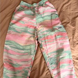 Adidas Pastel Pink and Green Patterned Joggers